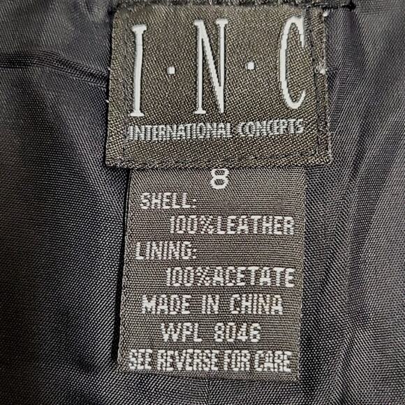 I. N. C. International Concepts Women 100% Leather Snake Skin Design Pant Size 8 - Picture 9 of 10